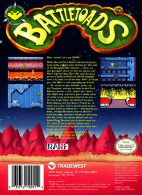 Battletoads (USA) box cover back